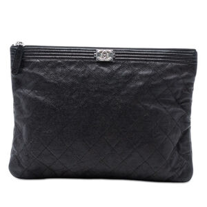 Pre-Loved Chanel Medium Quilted Caviar Boy O Case Clutch